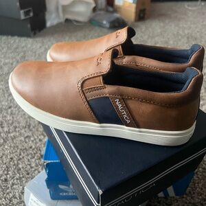 Nautica Boys Brown Slip-On Shoes